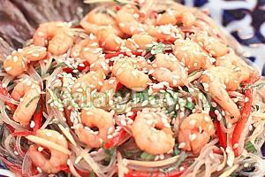 Funchoza dengan seafood: resep masakan oriental Resep funchoza dengan seafood dalam kecap